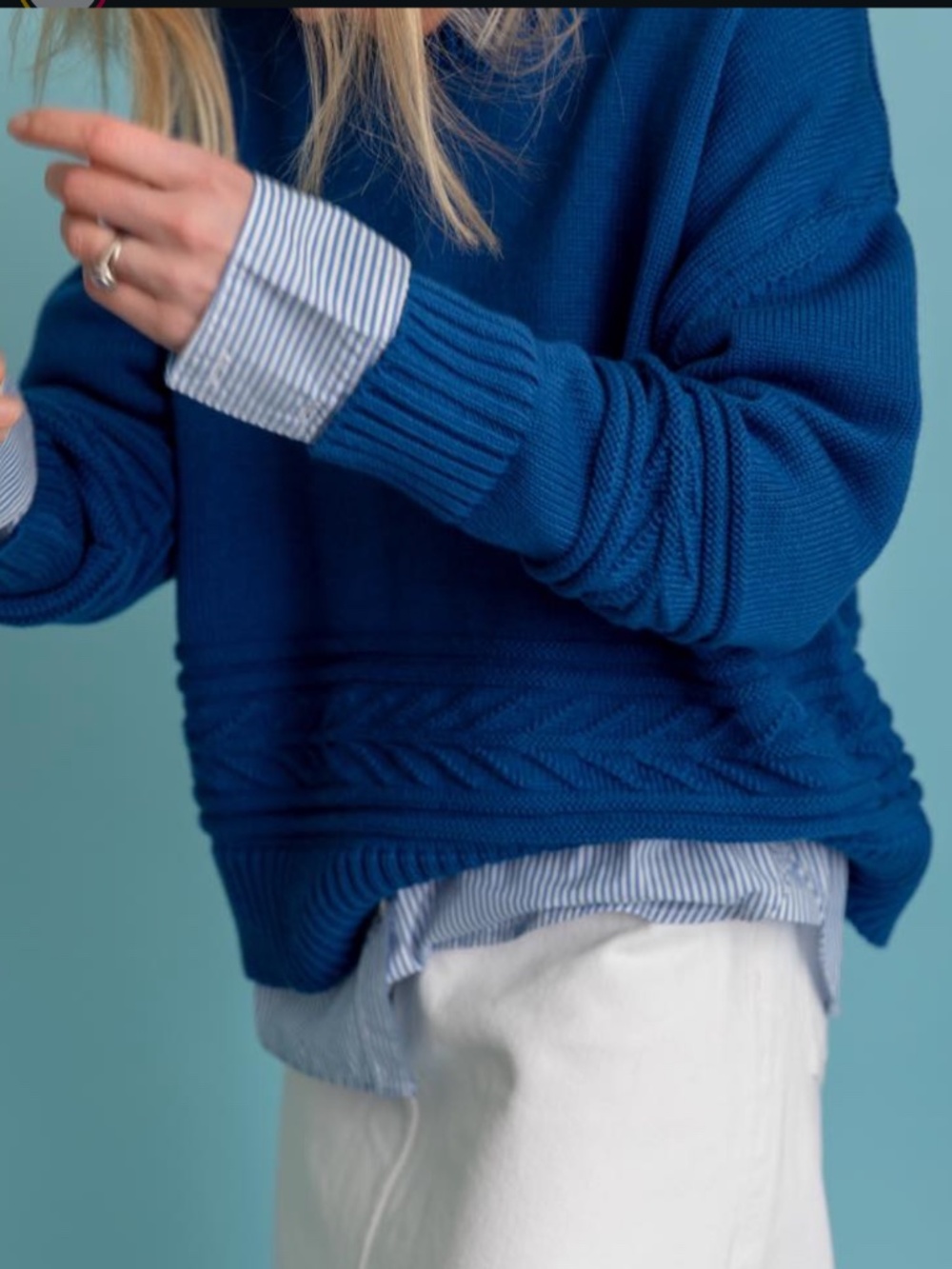 Charl Knitwear West Jumper in Blue - Picture 4 of 11